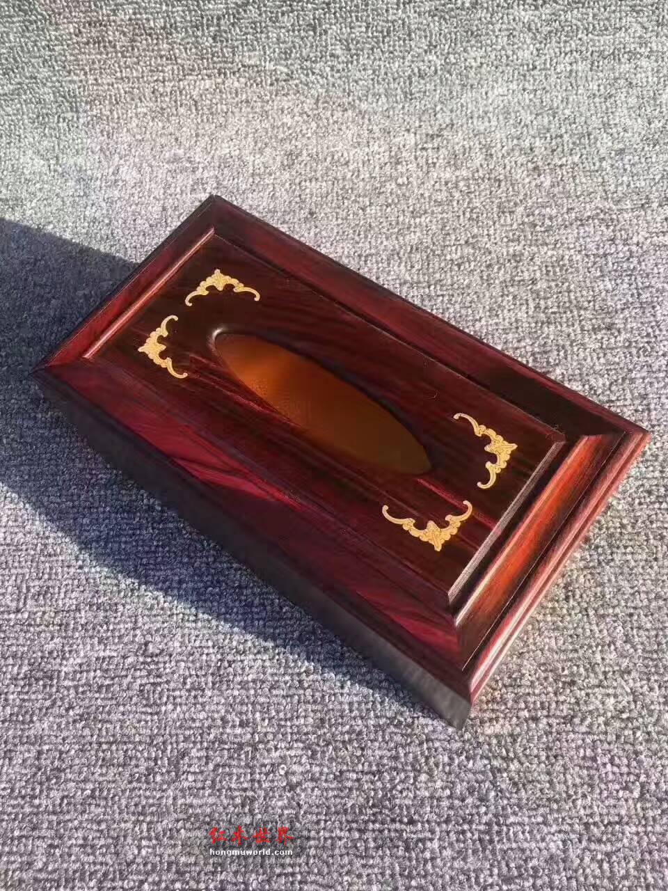 大红酸枝纸巾盒榫卯结构 平凡物中的大智慧-1