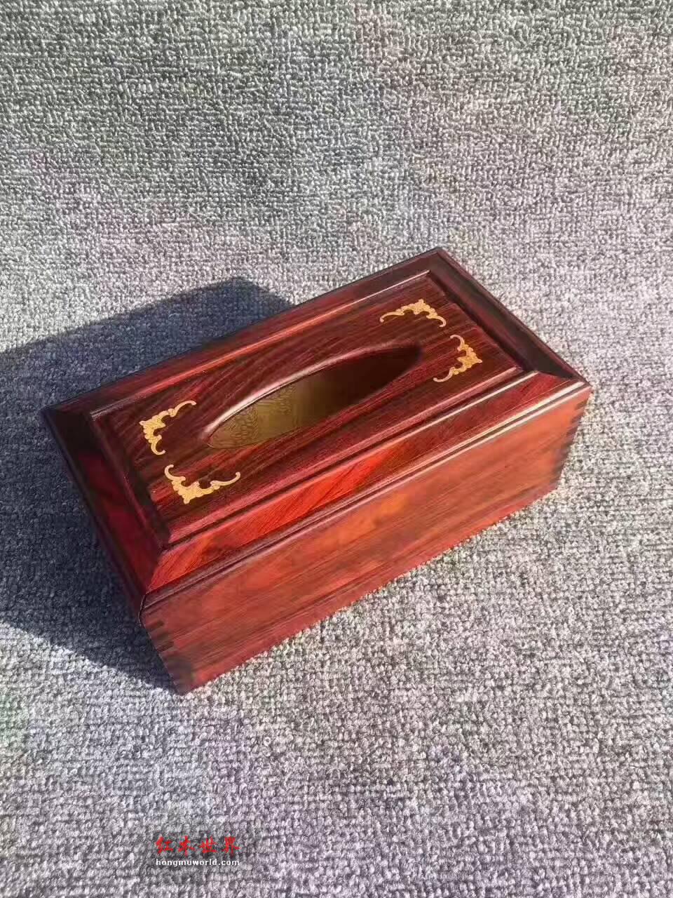 大红酸枝纸巾盒榫卯结构 平凡物中的大智慧-4
