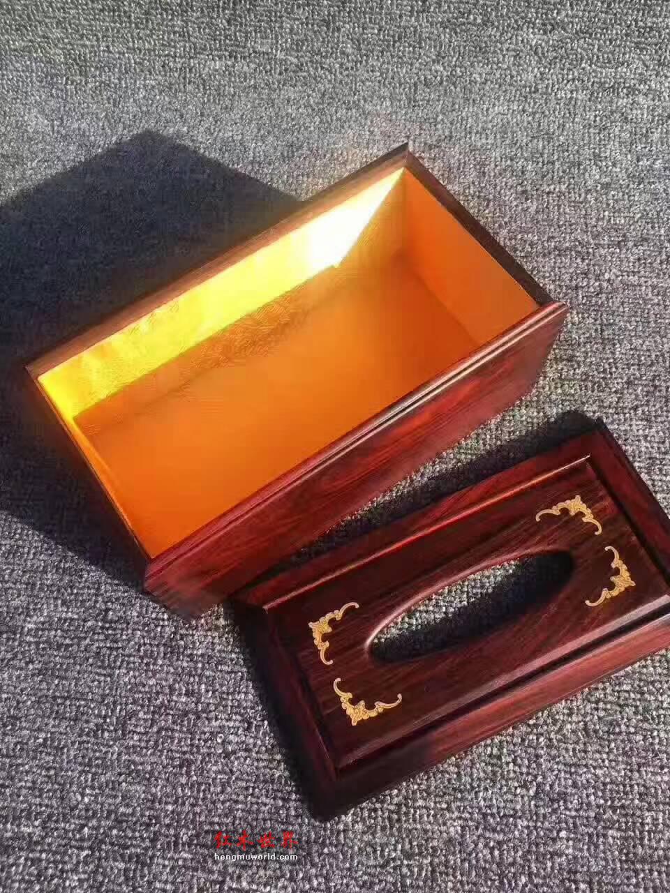 大红酸枝纸巾盒榫卯结构 平凡物中的大智慧-7