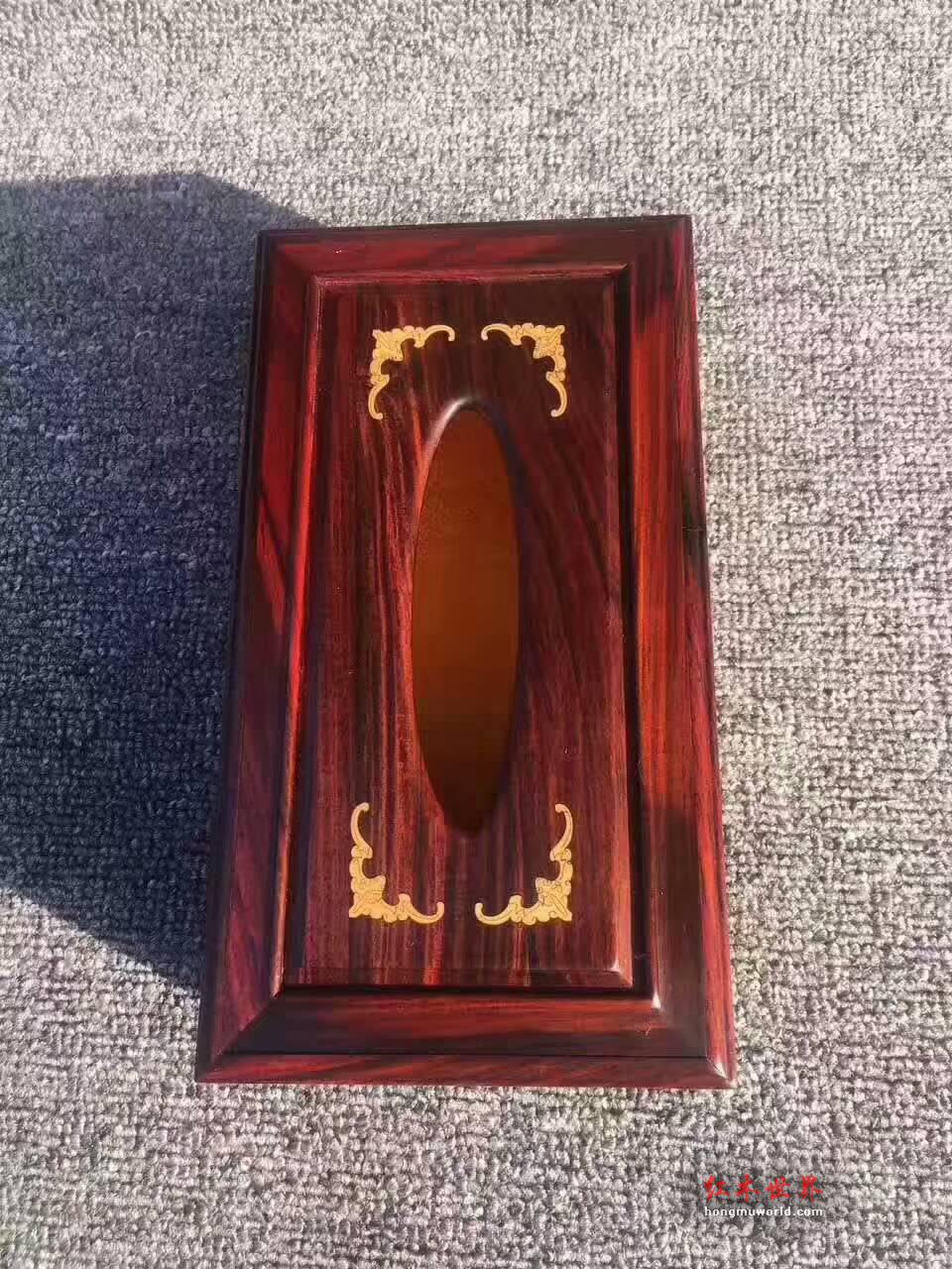 大红酸枝纸巾盒榫卯结构 平凡物中的大智慧-8