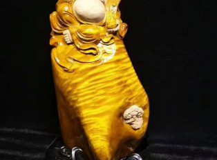 金丝楠木工艺品《弥勒佛》 雕刻逼真造型独特可以把玩