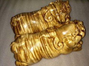 金丝楠木摆件貔貅一对 全品满水波底色干净招财进宝好寓意