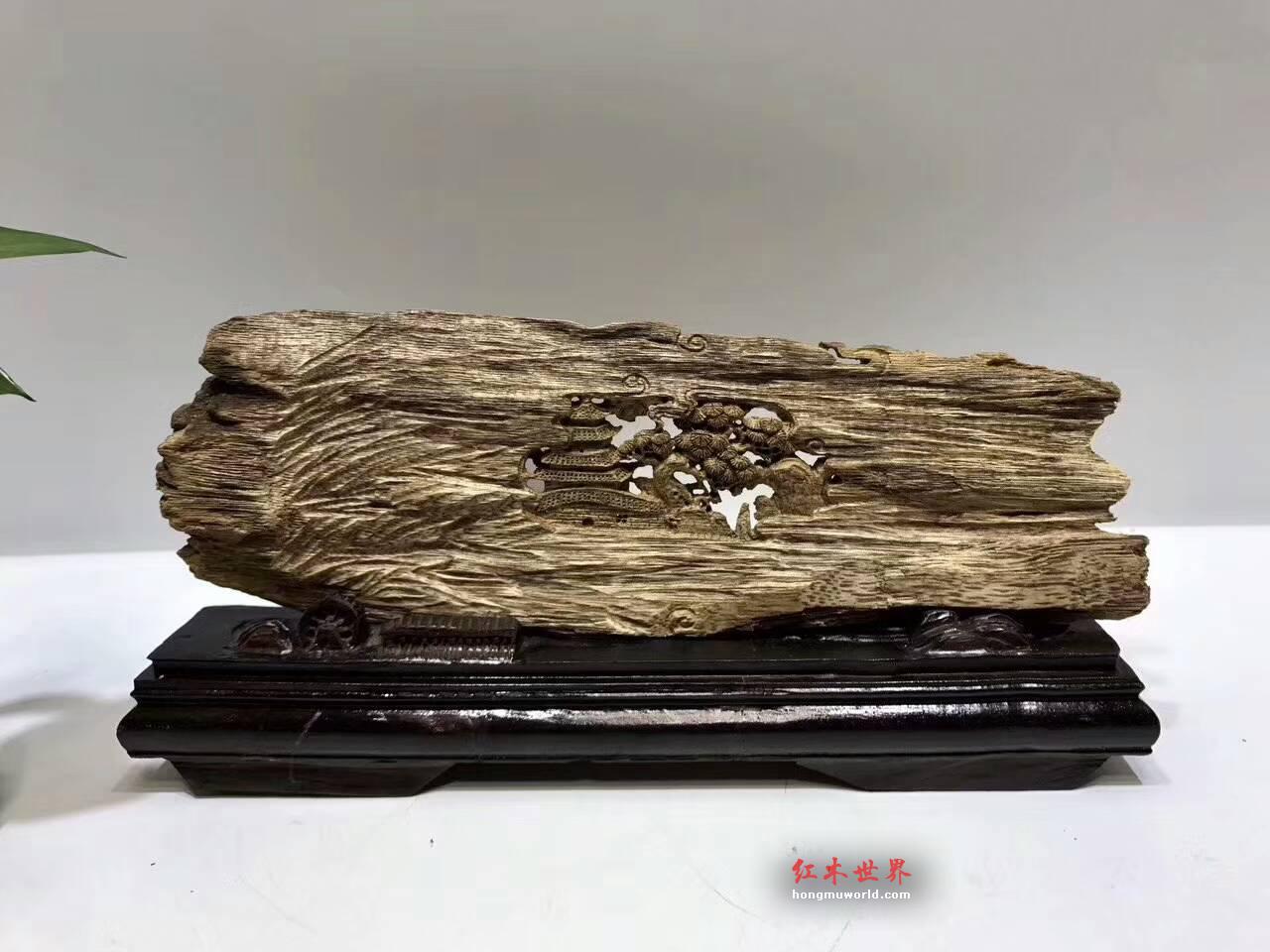 印尼马尼捞沉香手工艺品《听松》材质名贵设计精巧意境悠远-1