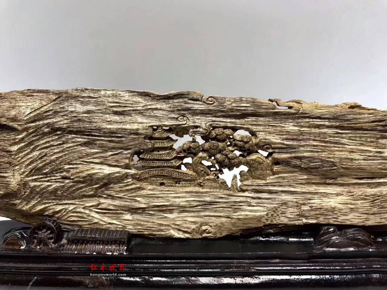 印尼马尼捞沉香手工艺品《听松》材质名贵设计精巧意境悠远-2