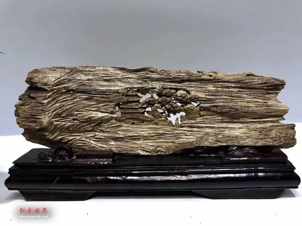 印尼马尼捞沉香手工艺品《听松》材质名贵设计精巧意境悠远-5