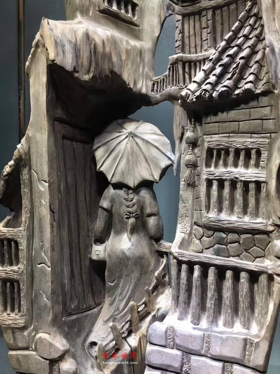 古阴沉木根雕摆件《江南水乡》无拼接设计完美雕刻细腻意境悠远-5