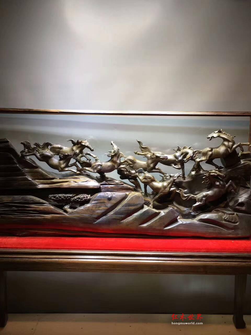 绝世古阴沉大型摆件《八骏马》古朴大气难得佳品-1