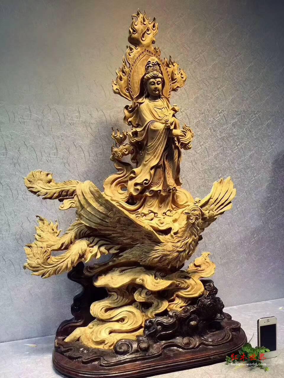 印尼高山沉香根雕《凤观音》结油性好雕工精湛宝相庄严镇宅保平安-3