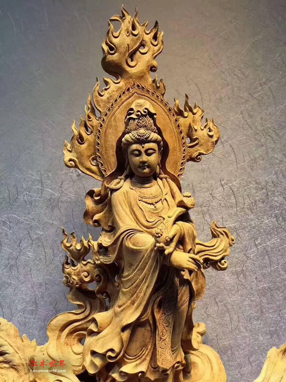 印尼高山沉香根雕《凤观音》结油性好雕工精湛宝相庄严镇宅保平安-6