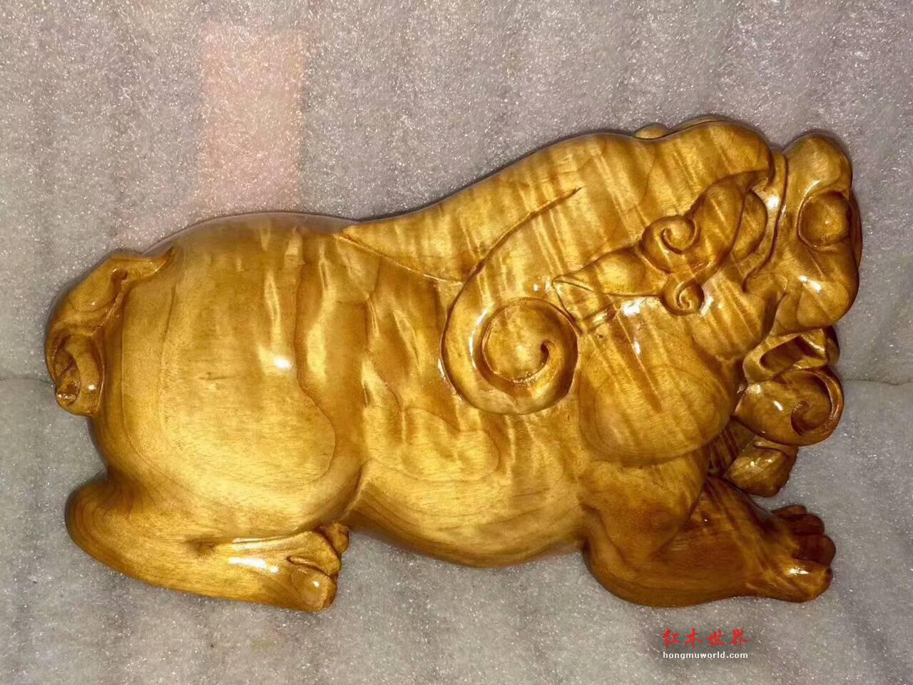 小叶桢楠《招财貔貅》小摆件 镇宅招财祥兽-1