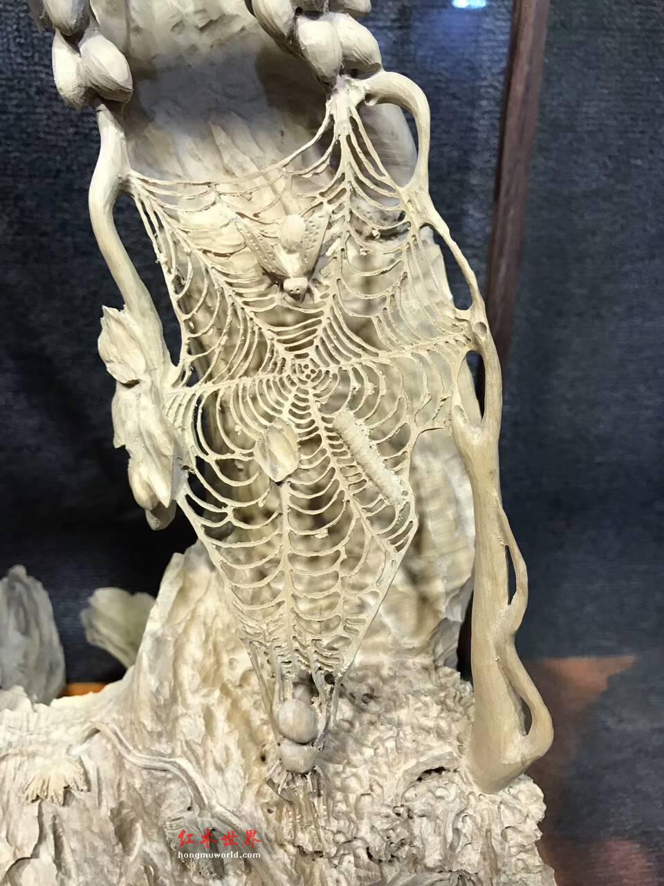 黄杨木手工雕刻工艺品《硕果累累》精雕无拼接栩栩如生-2