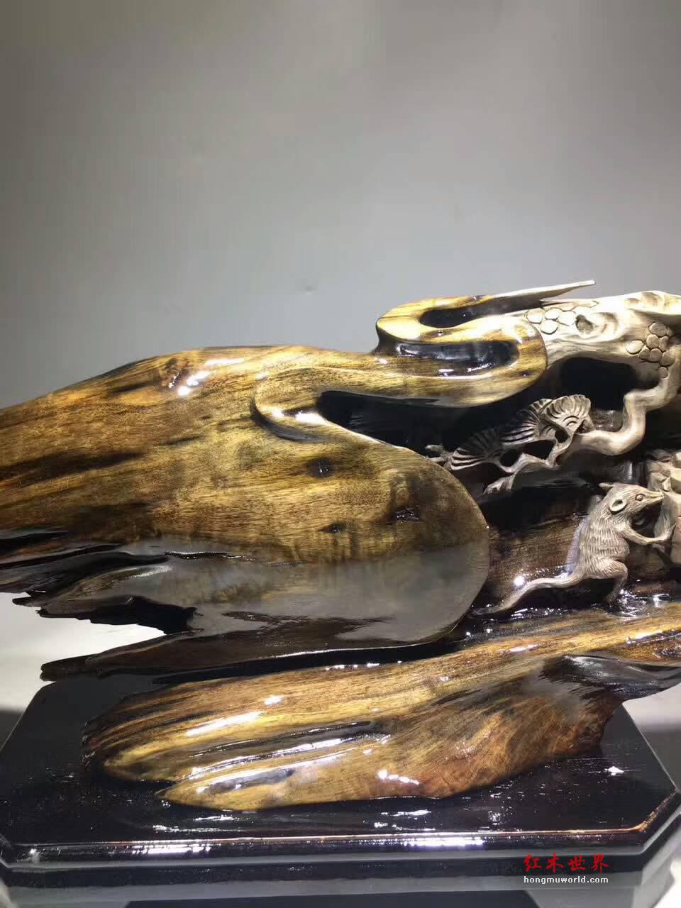 古阴沉木根雕《招财进宝》材质细腻雕工精致完美摆件-5