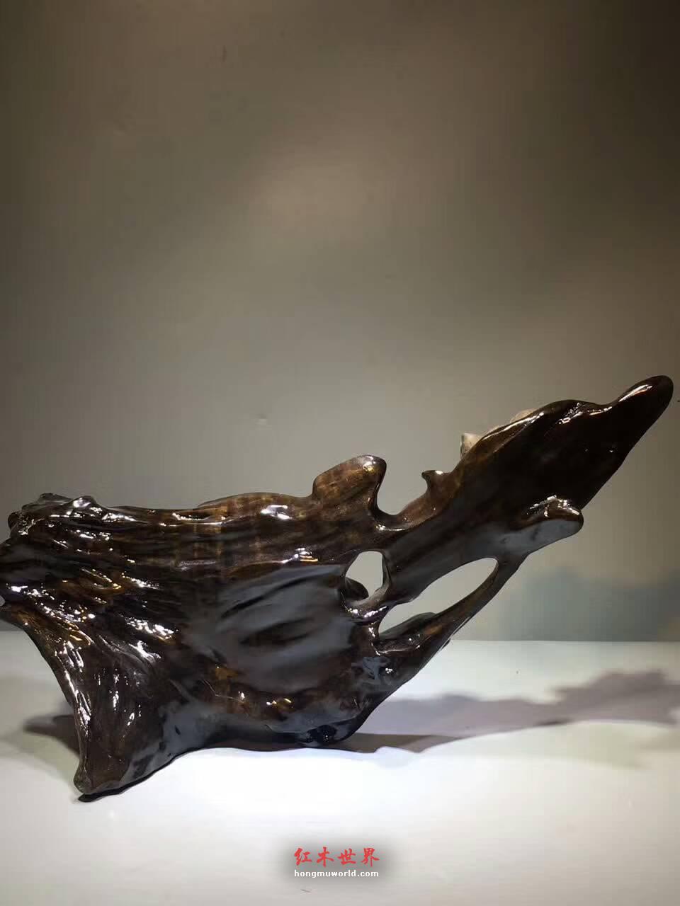 古阴沉木根雕《鸳鸯戏水》设计巧妙栩栩如生送礼首选-9