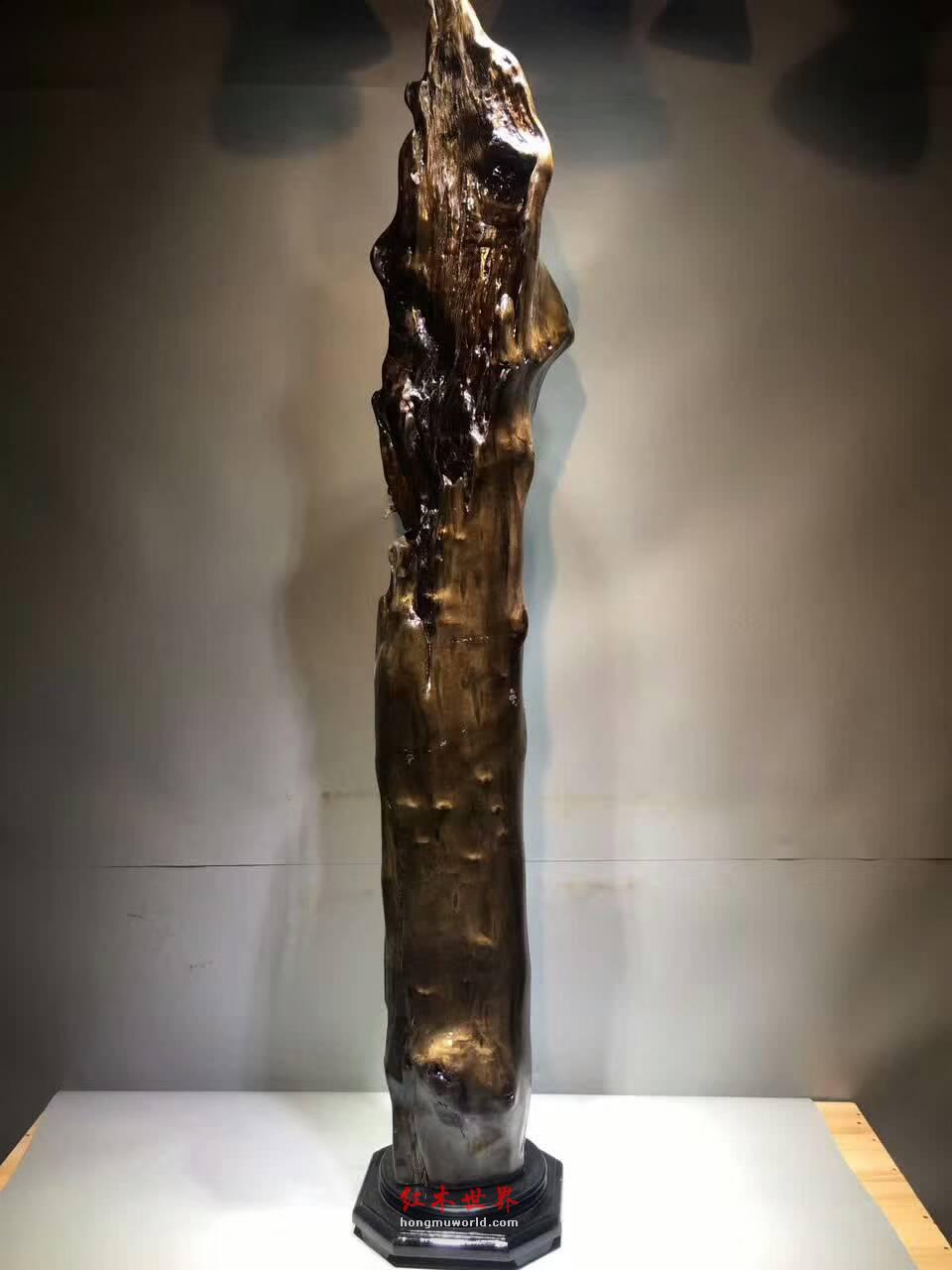古阴沉木风水柱《鹦鹉（英武）》设计独特送礼有创意-9