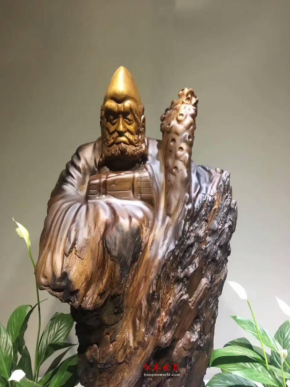 楠木根雕摆件《达摩》造型独特个性镇宅保平安-1