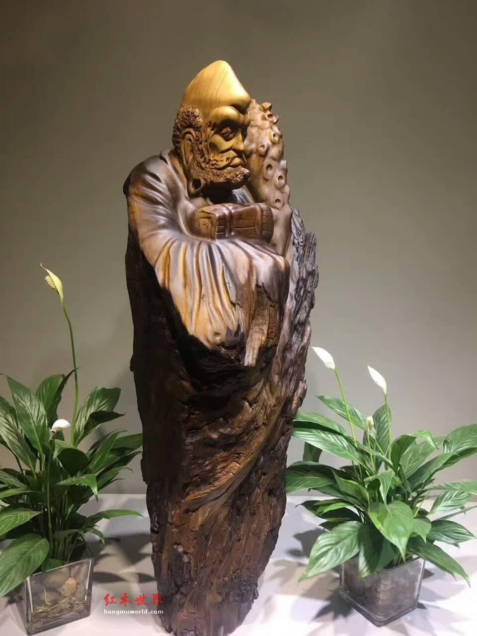 楠木根雕摆件《达摩》造型独特个性镇宅保平安-4