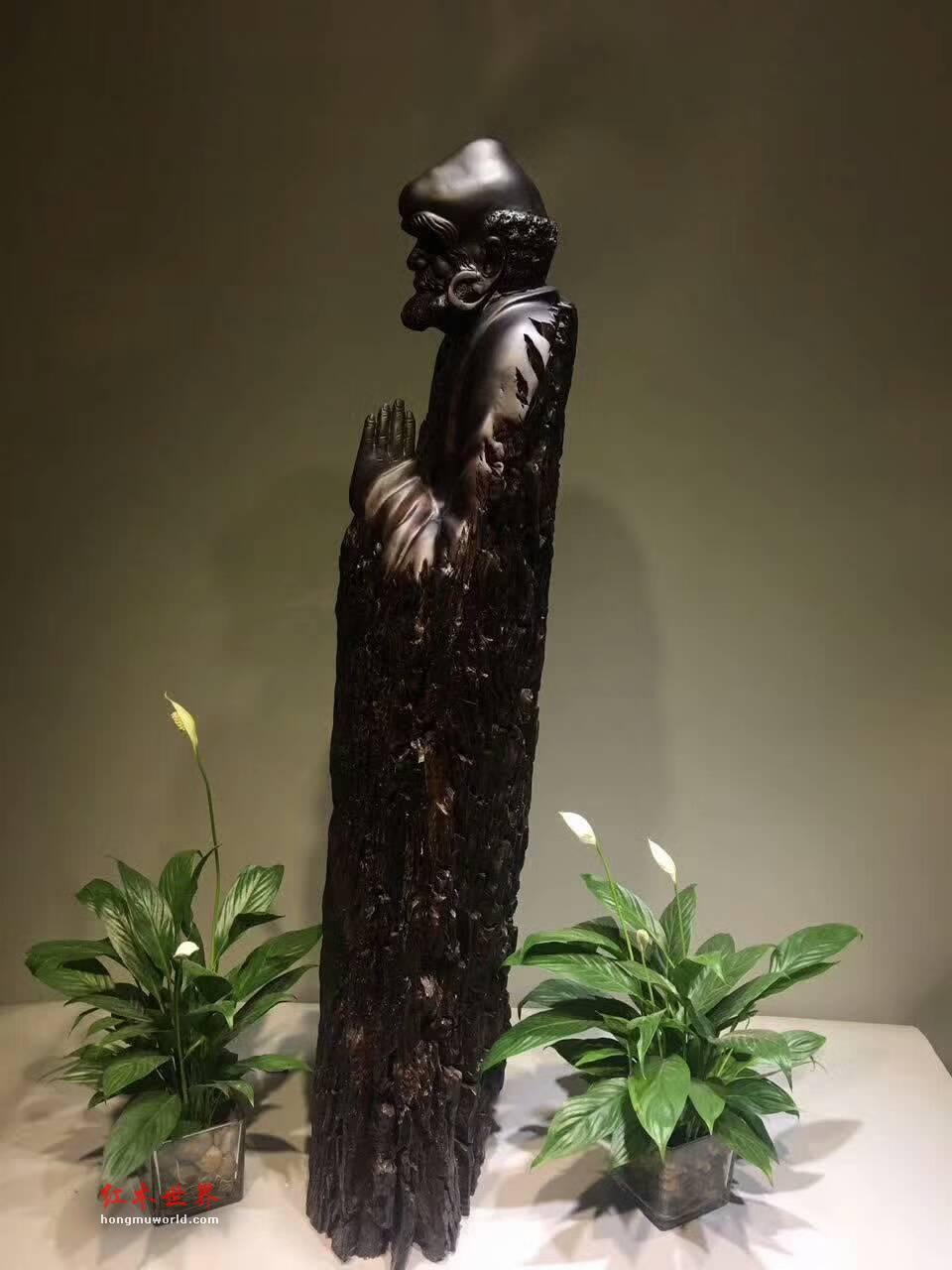 阴沉乌木根雕《禅》静穆庄严雕工细致家中佛堂摆件首选-7