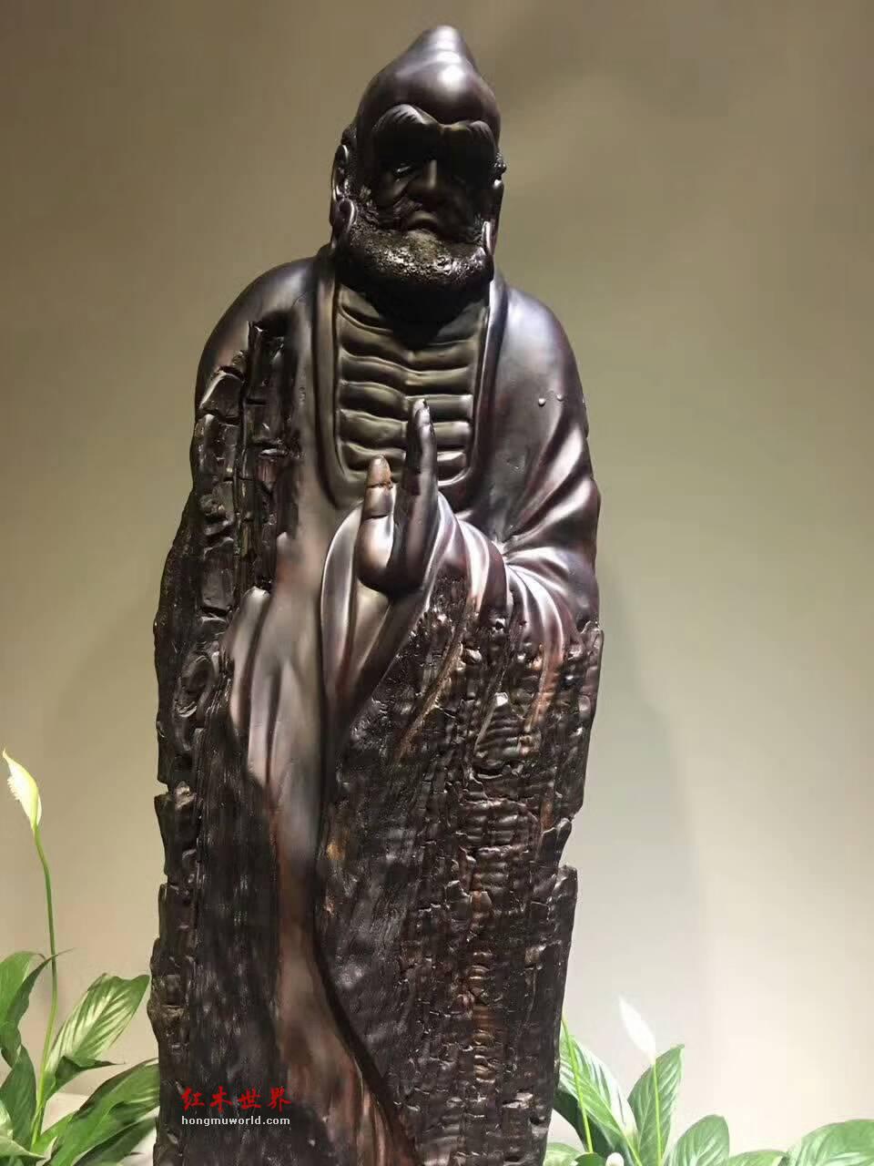 阴沉乌木根雕《禅》静穆庄严雕工细致家中佛堂摆件首选-6