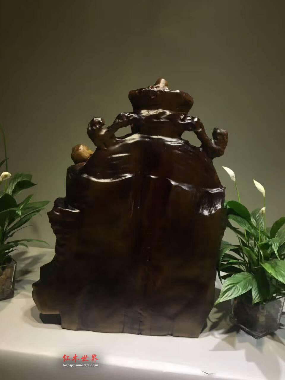 楠木根雕《财神》材质密致雕工精美 笑脸迎财啦-8