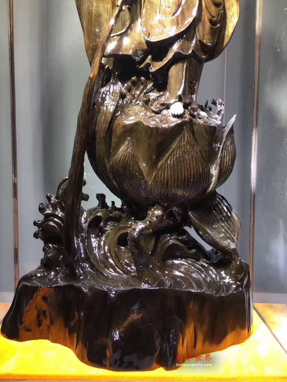 《自在观音》完美雕像 阴沉木材质增添肃穆之境-7