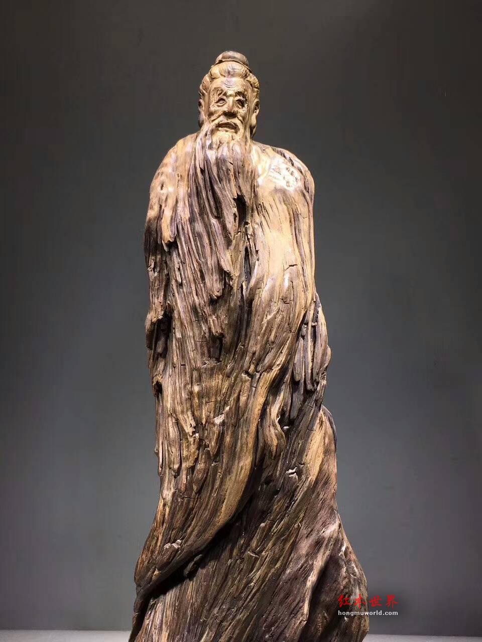 金丝楠随形根雕《老子》阴沉木材质增添历史韵味与主题完美融合-1