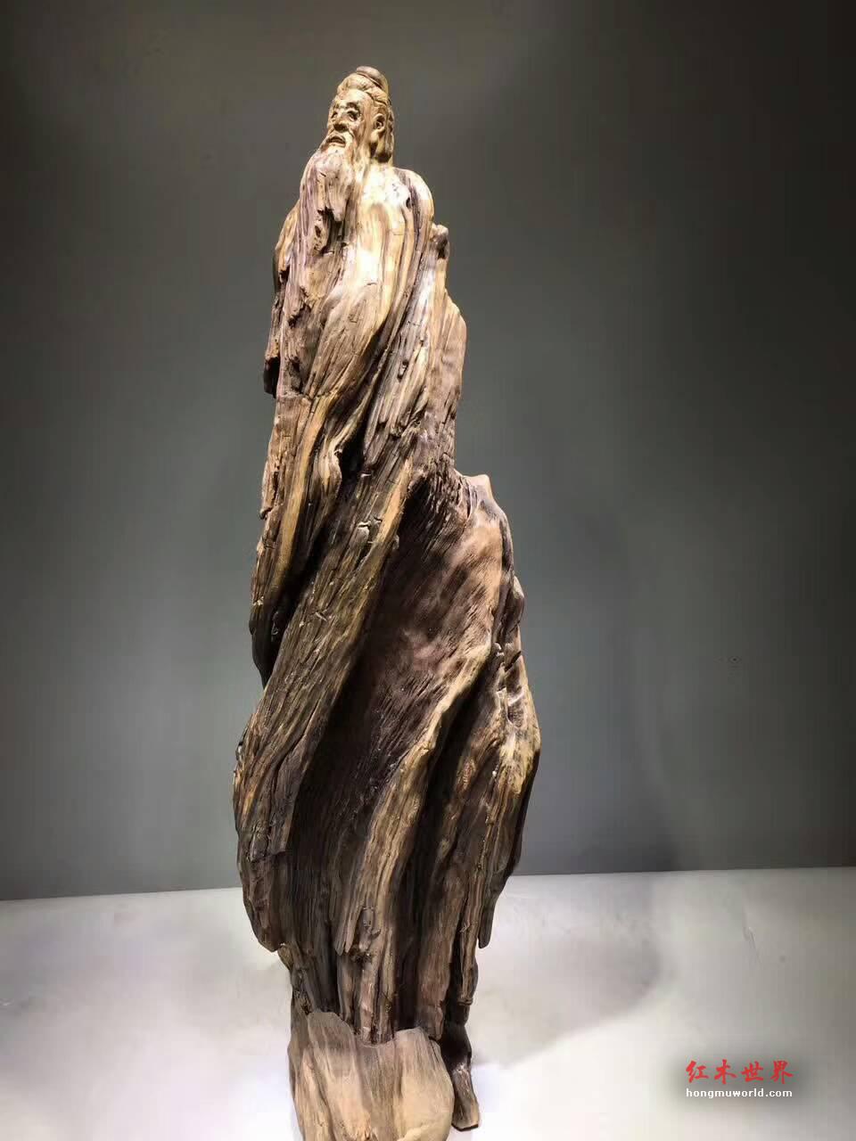金丝楠随形根雕《老子》阴沉木材质增添历史韵味与主题完美融合-6