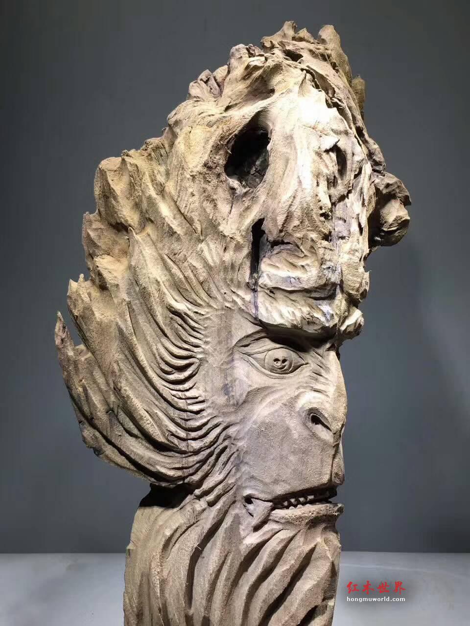 金丝楠阴沉木根雕《齐天大圣》造型大气非凡-5