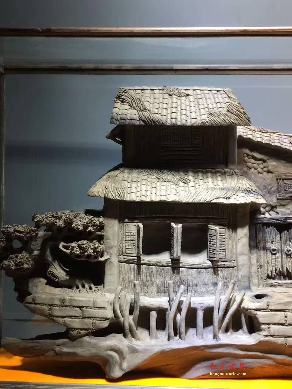 正宗小叶金丝楠阴沉木意境之作《江南水乡》顶级臻品美轮美奂-9