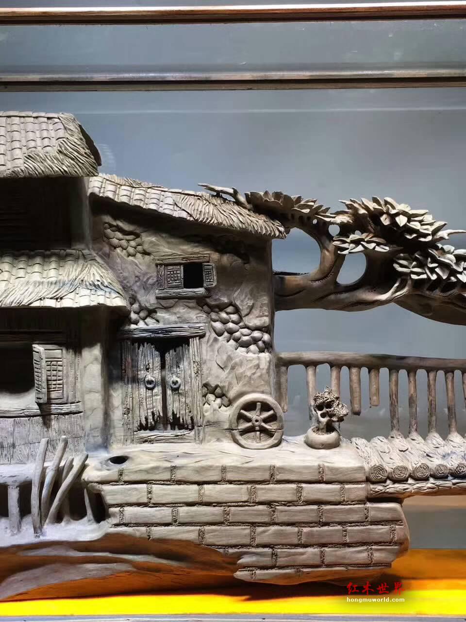 正宗小叶金丝楠阴沉木意境之作《江南水乡》顶级臻品美轮美奂-7