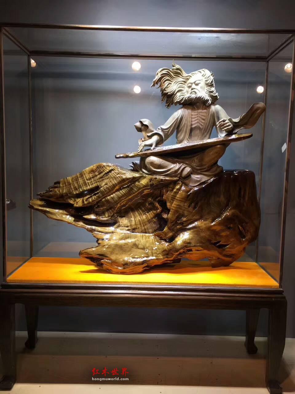 大型根雕摆件《知音》正宗小叶金丝楠阴沉木带水波纹-2