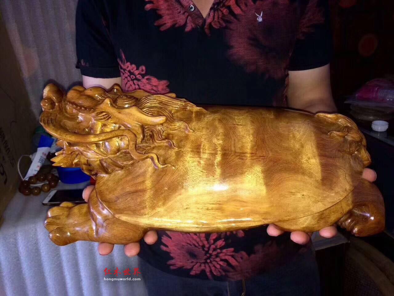 小叶桢楠大号工艺品摆件《龙龟》带闪电水波辟邪镇宅-5