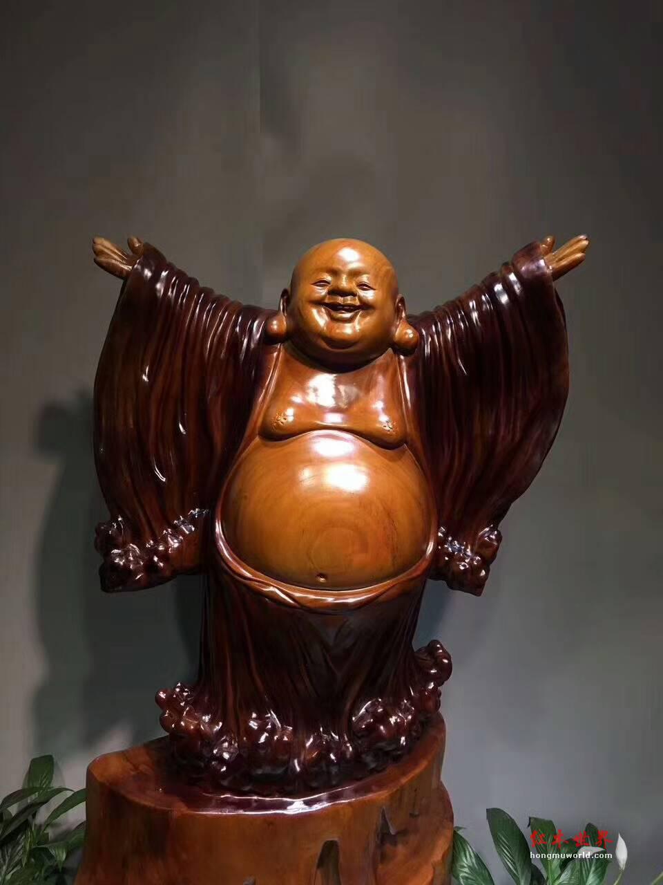 Q版弥勒《海纳百川》根雕摆件 香樟老料香味浓郁-1