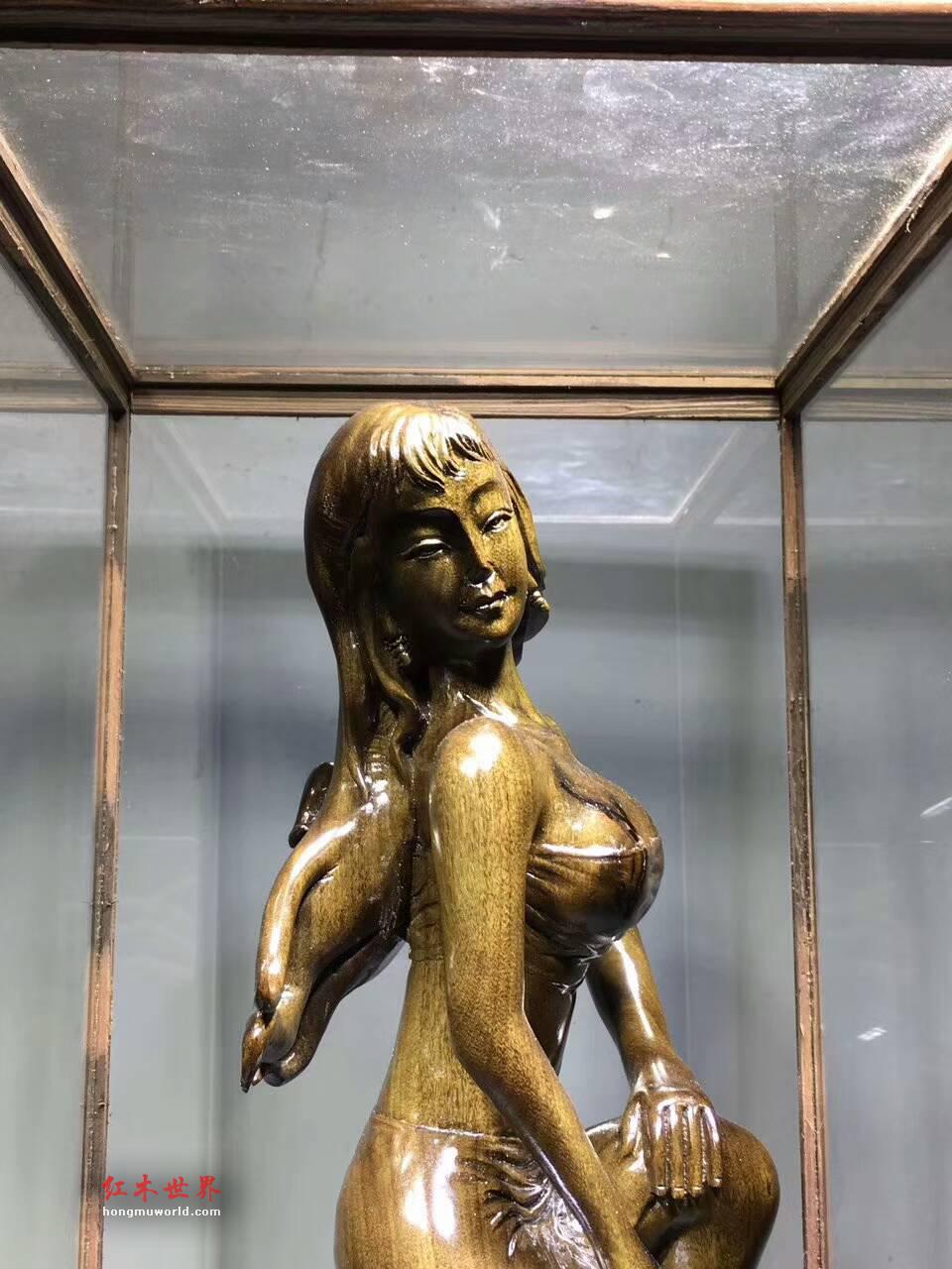 金丝楠阴沉木性感根雕摆件《美女出浴》性价比高的艺术收藏品-1