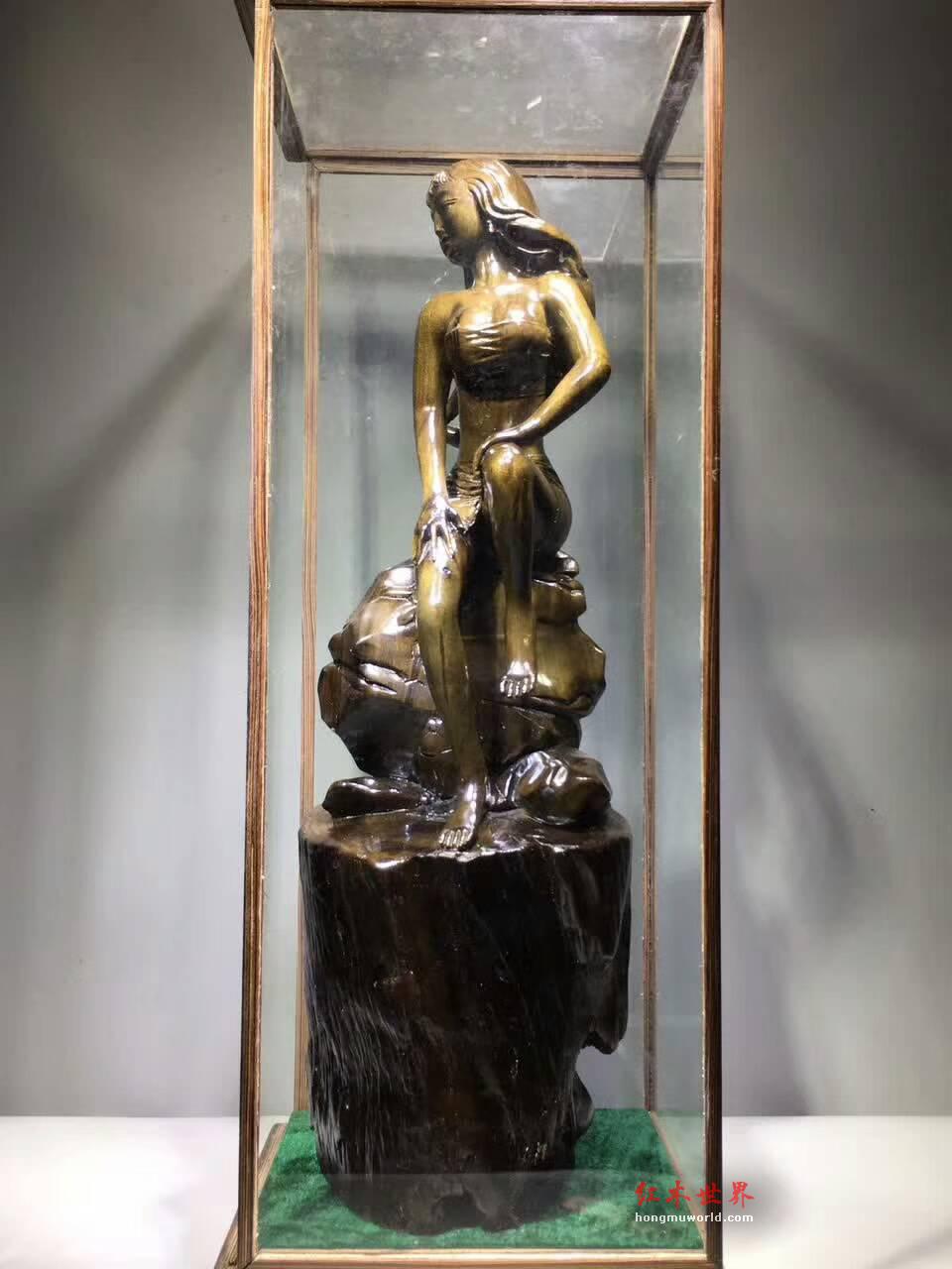 金丝楠阴沉木性感根雕摆件《美女出浴》性价比高的艺术收藏品-7