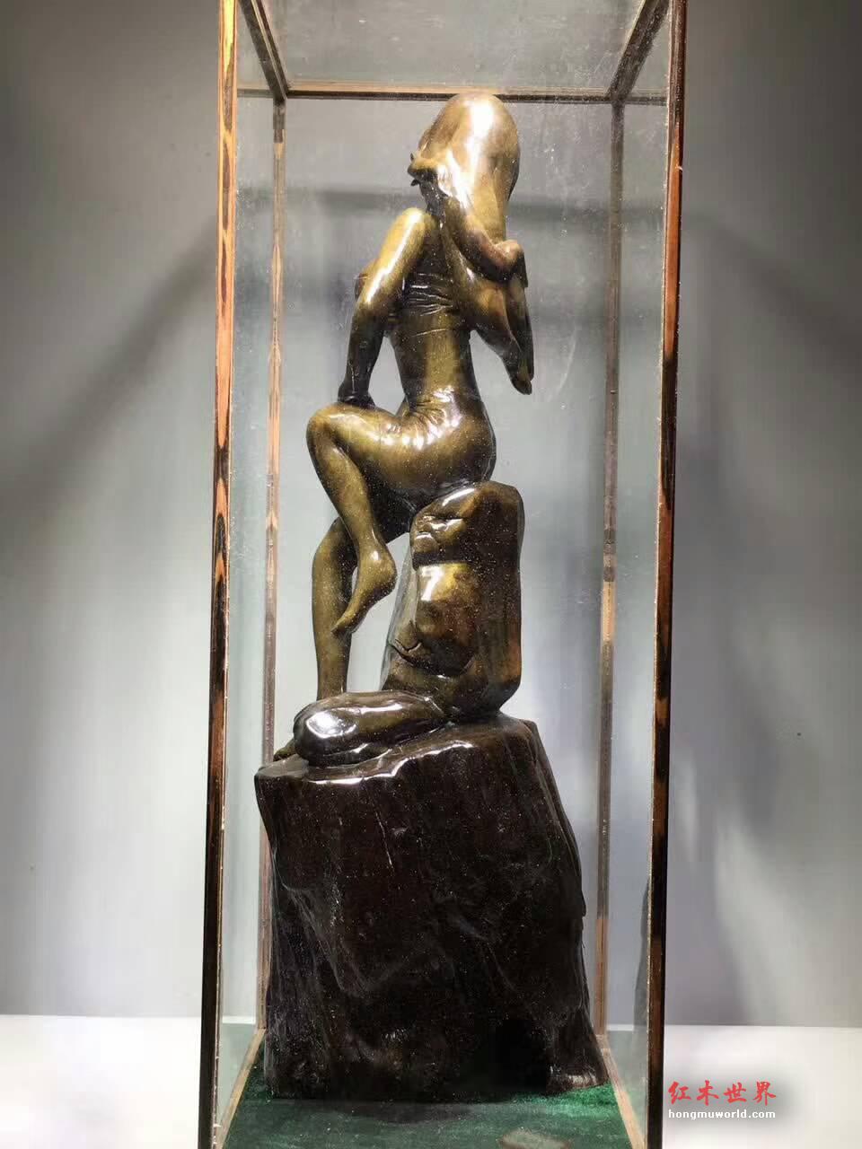 金丝楠阴沉木性感根雕摆件《美女出浴》性价比高的艺术收藏品-8