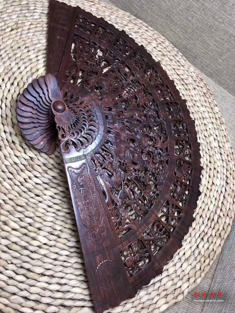 海黄紫油梨《镇宅宝扇- 八仙过海》摆件 工艺精湛巧妙七夕送礼佳品-2
