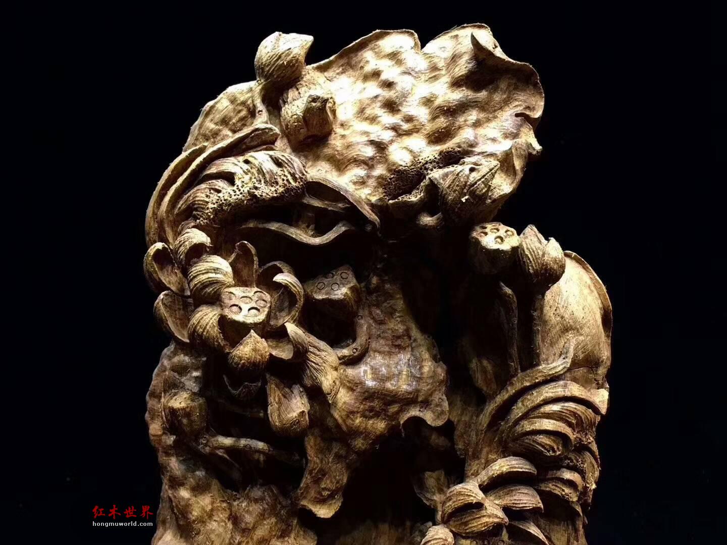 野生印尼沉香随形根艺《荷荷美美》 香韵浓郁雕工精湛养生摆件-1