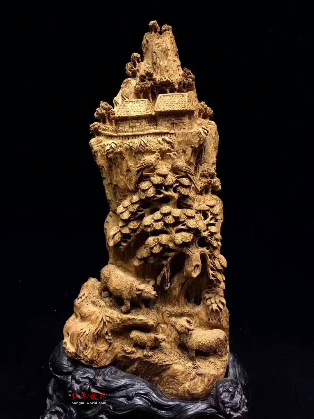 天然野生印尼沉香情境根雕《牛气冲天》 香味浓郁十足雕工极致精湛-7