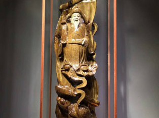 小叶桢楠阴沉木《财神爷》摆件 精致雕工大气迎财