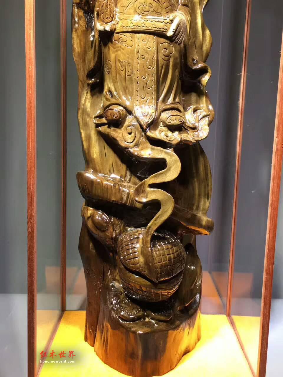 小叶桢楠阴沉木《财神爷》摆件 精致雕工大气迎财-3