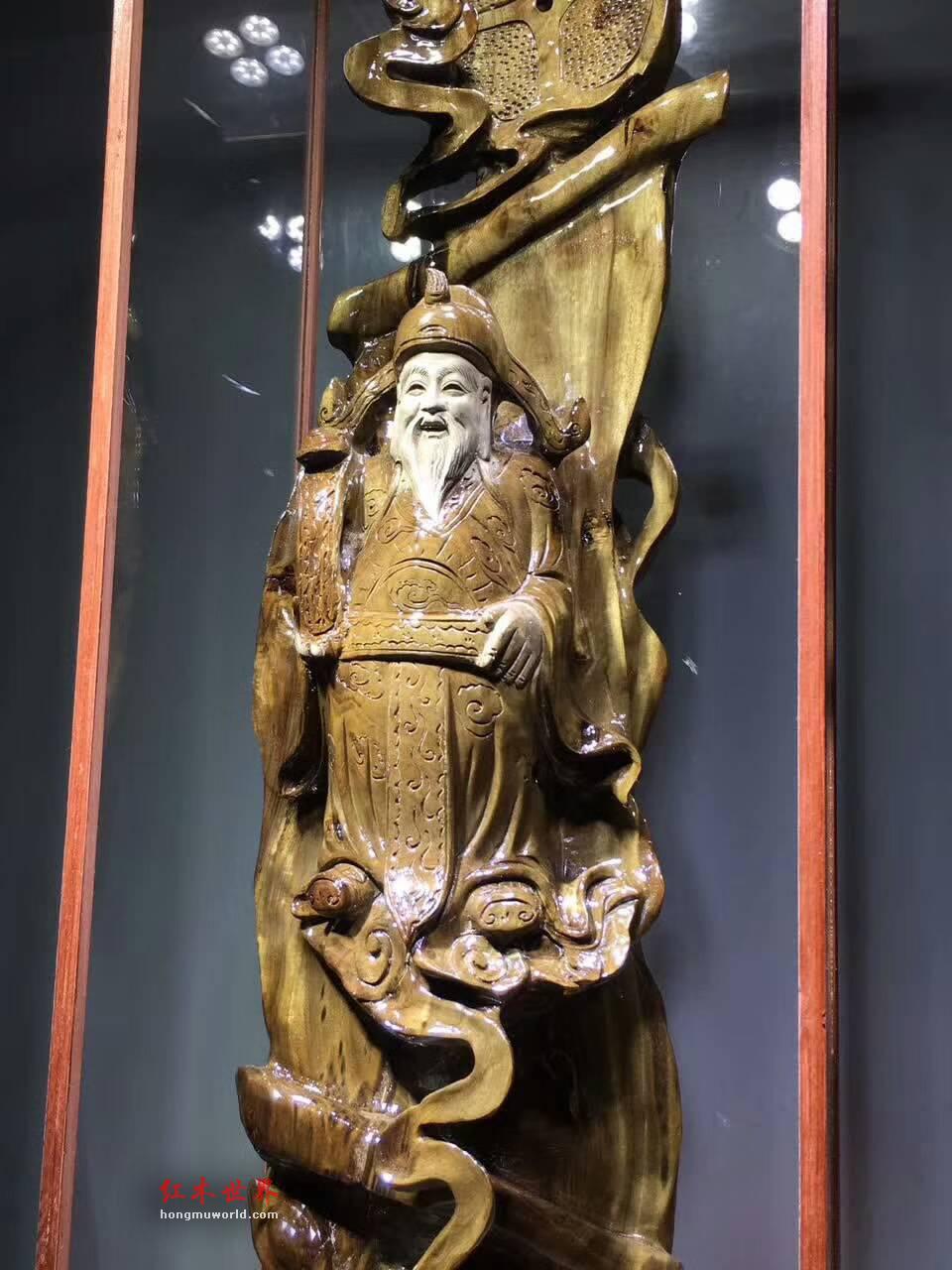 小叶桢楠阴沉木《财神爷》摆件 精致雕工大气迎财-9