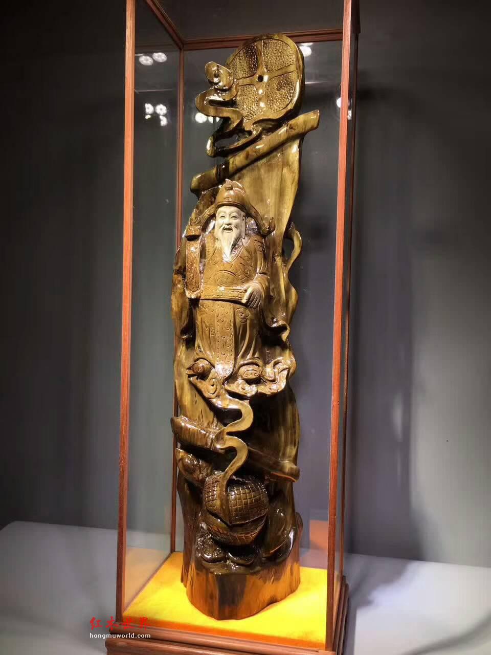 小叶桢楠阴沉木《财神爷》摆件 精致雕工大气迎财-7