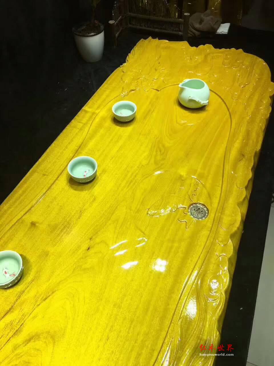 金丝楠木茶盘《龙腾四海》简约大气雕刻霸气十足-4