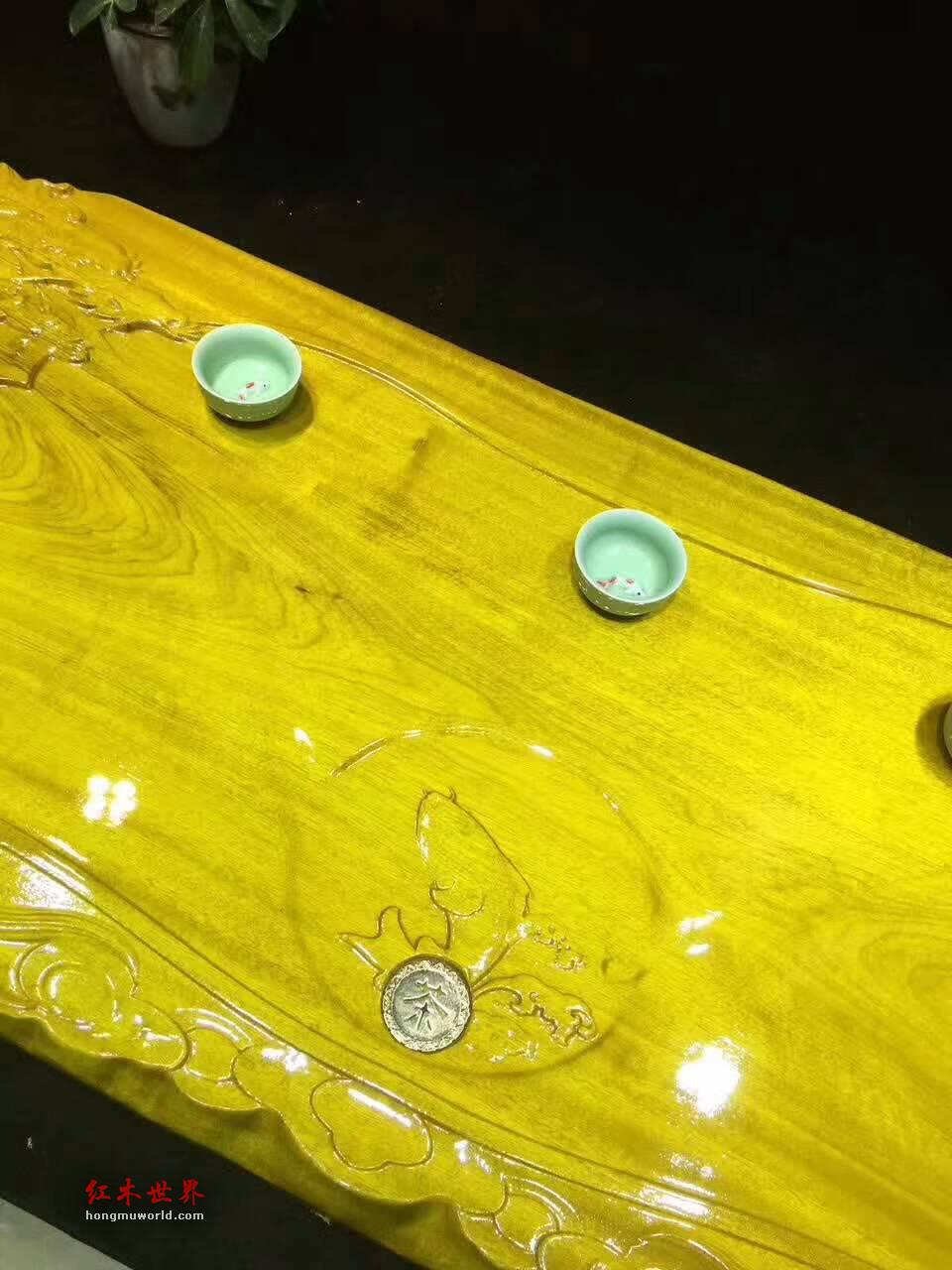 金丝楠木茶盘《龙腾四海》简约大气雕刻霸气十足-8