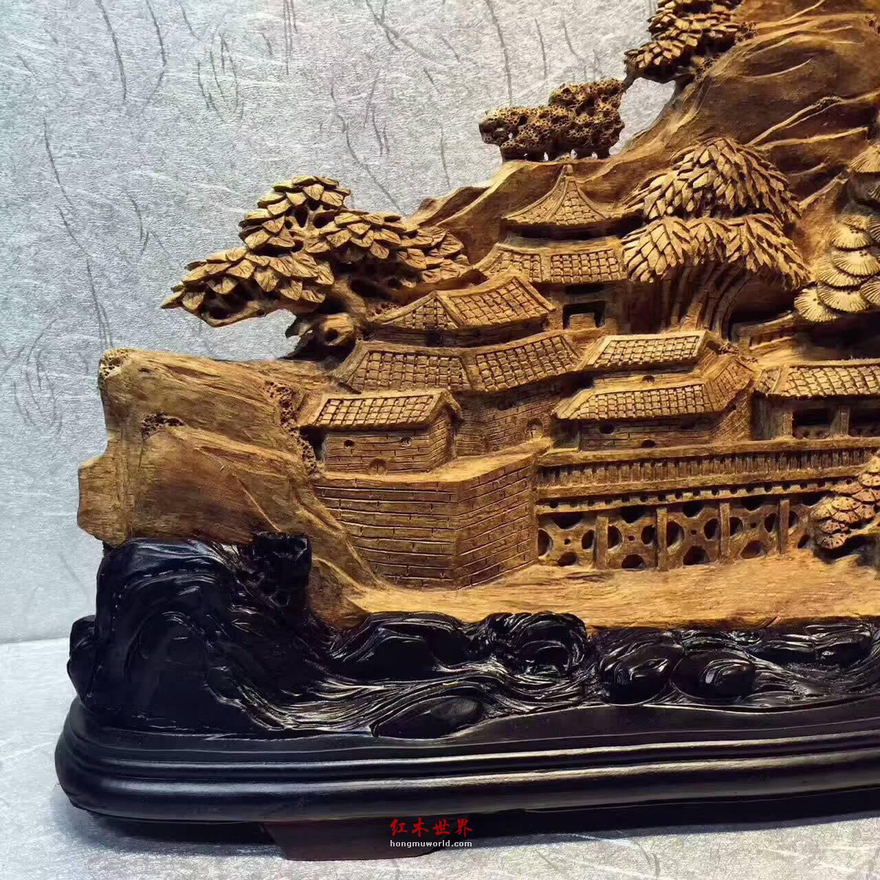印尼天然沉香雕件《锦绣嘉园》 工艺细腻精湛大气上档次-5