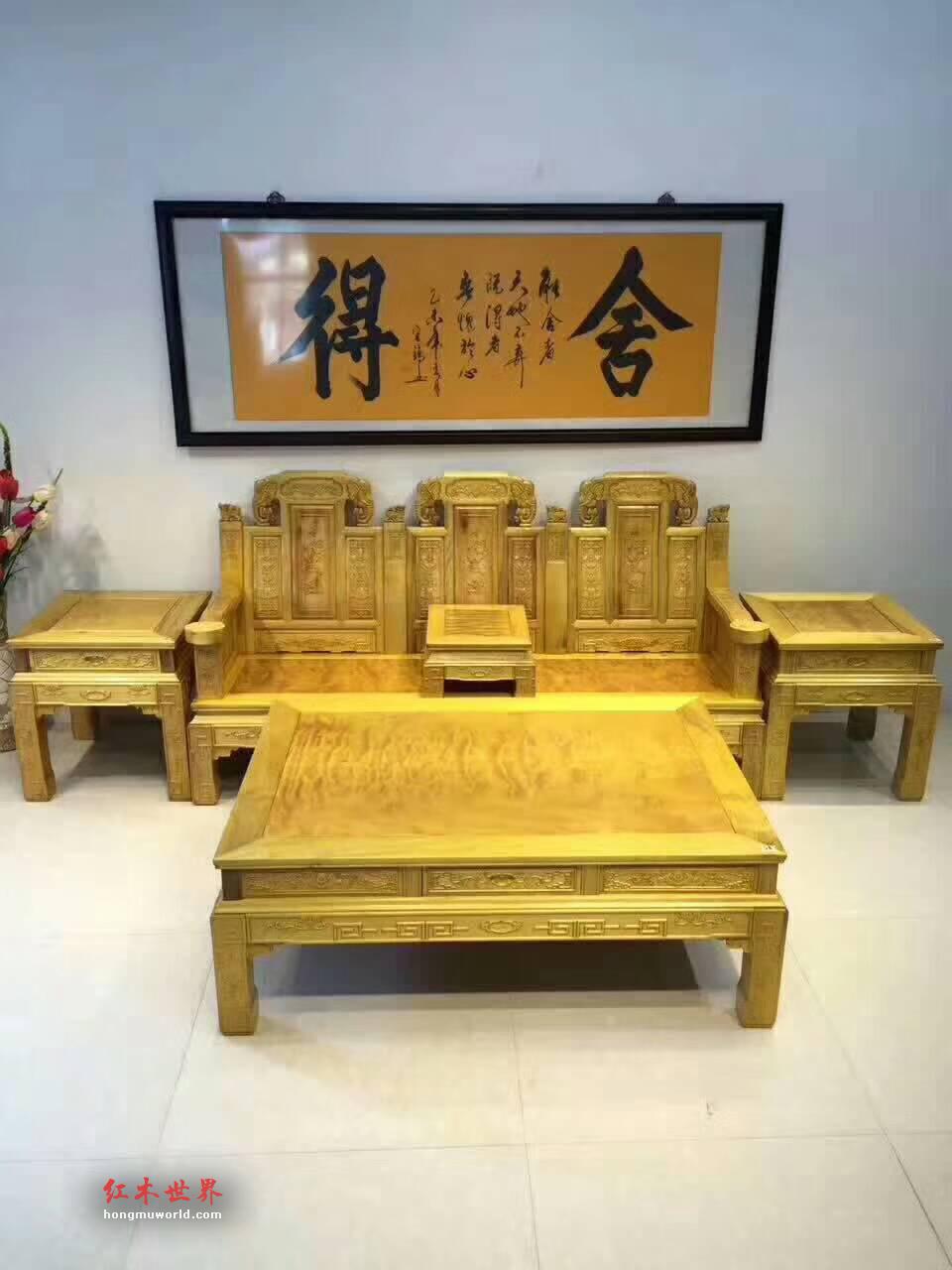 金丝楠木沙发九件套《吉祥如意》精美结实难得好货-3