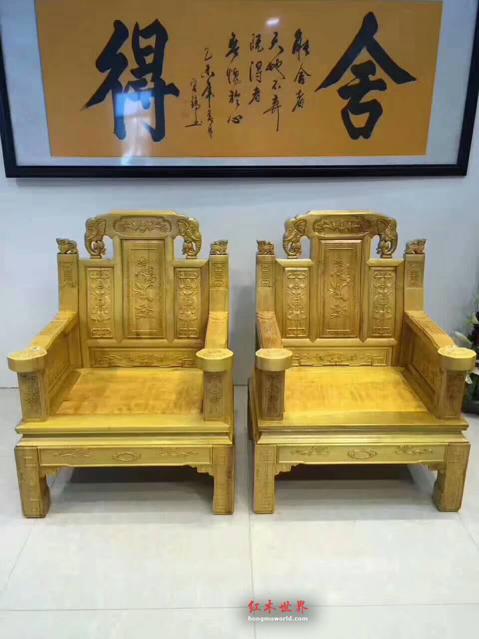 金丝楠木沙发九件套《吉祥如意》精美结实难得好货-5