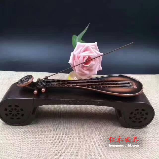 红木材质古典古琴音响香器 创意文化礼品有格调-3