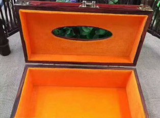 红酸枝包铜角纸巾盒 复古大气展文化底蕴
