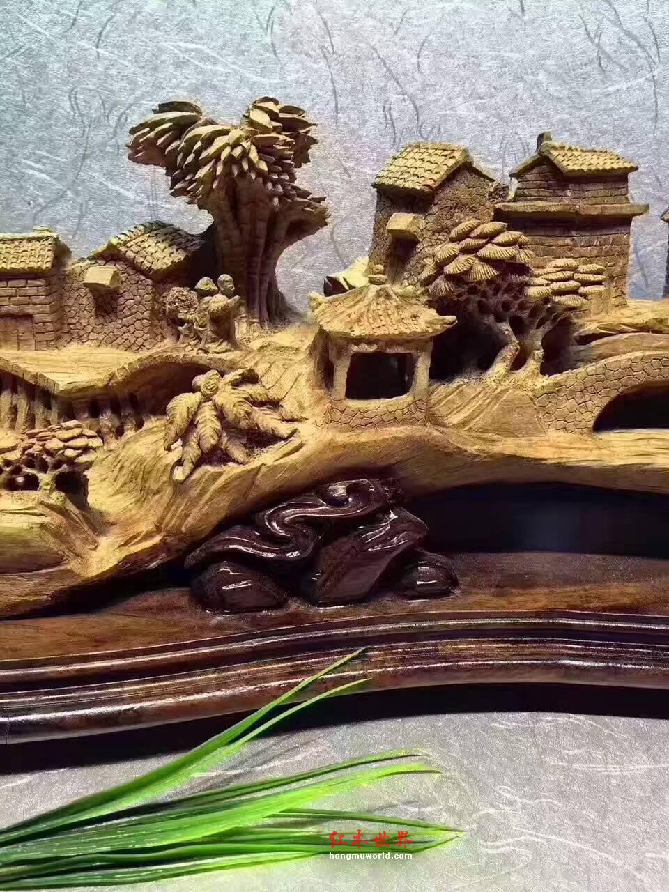 印尼天然沉香根雕《江南水乡》香味浓郁工艺精湛形态栩栩如生-1